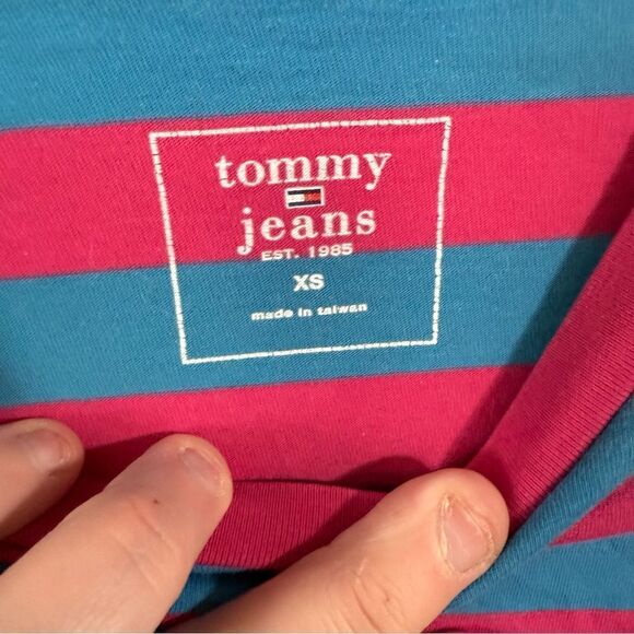 Tommy Hilfiger Blue and Pink Long Sleeve Tee - Picture 3 of 4